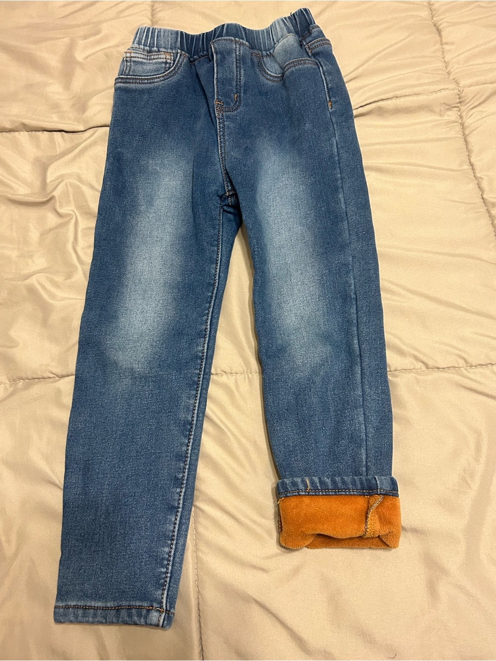 Little girls size 6 Blue Slim-Fit Jeans with Fleece Lining